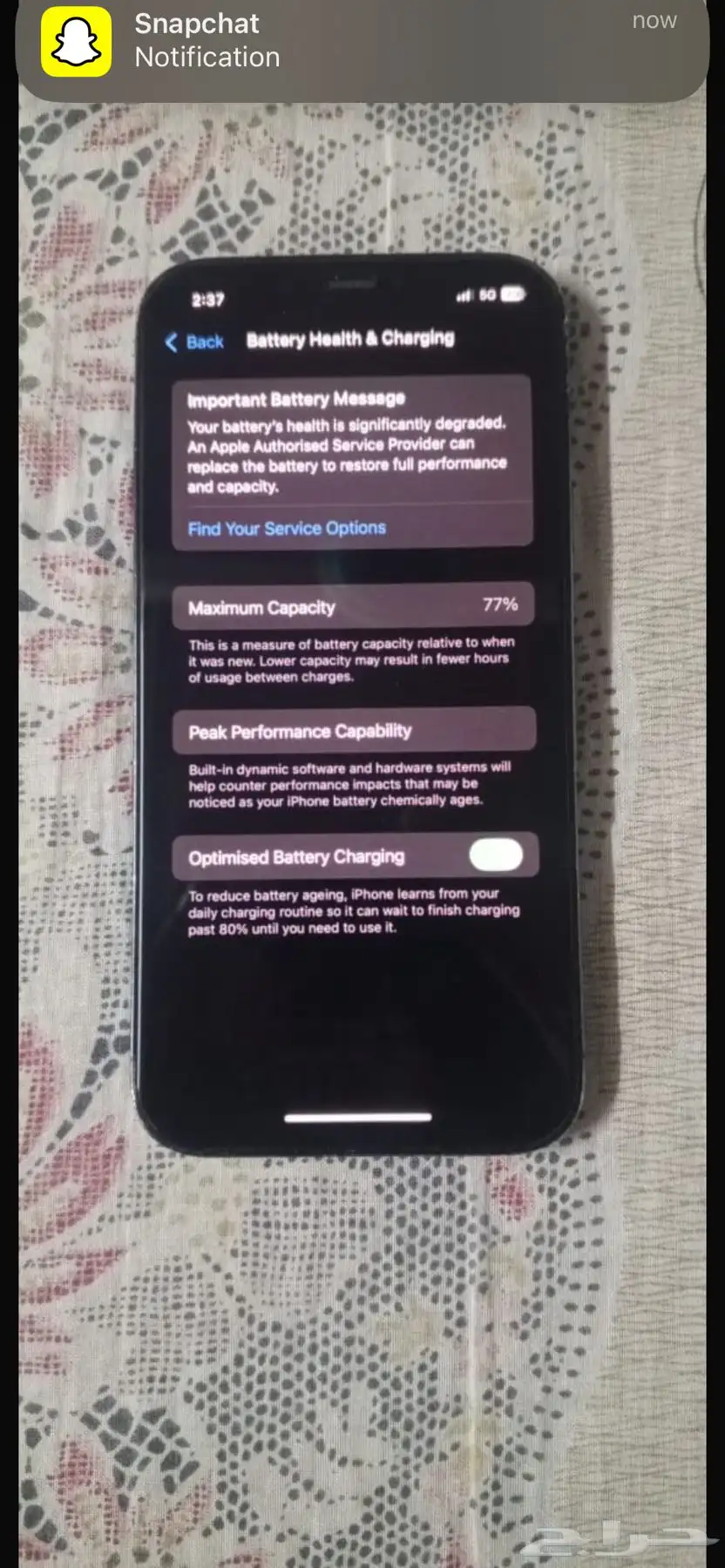 iphone 12 pro 256 gb and 77 battery health 1