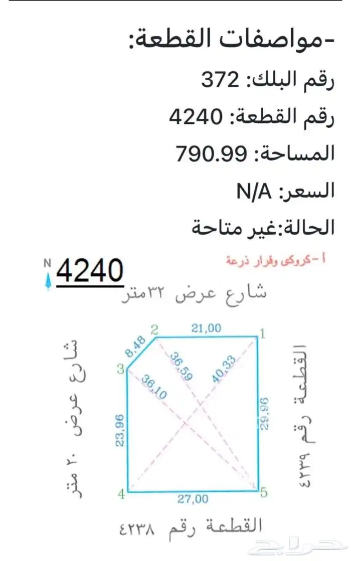 للبيع أرض تجارية في الطائف حي الورود 2