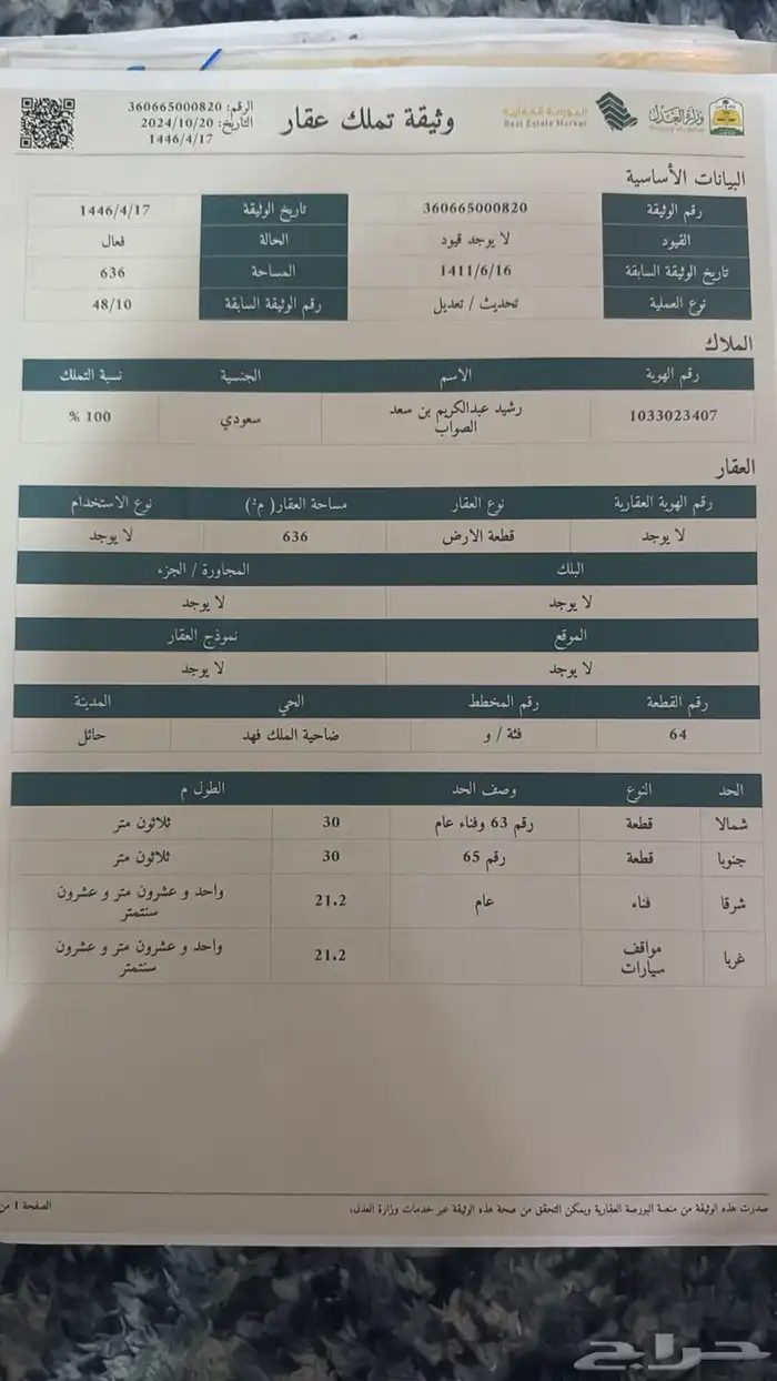 ارض في الضاحية فئة ( و ) 4