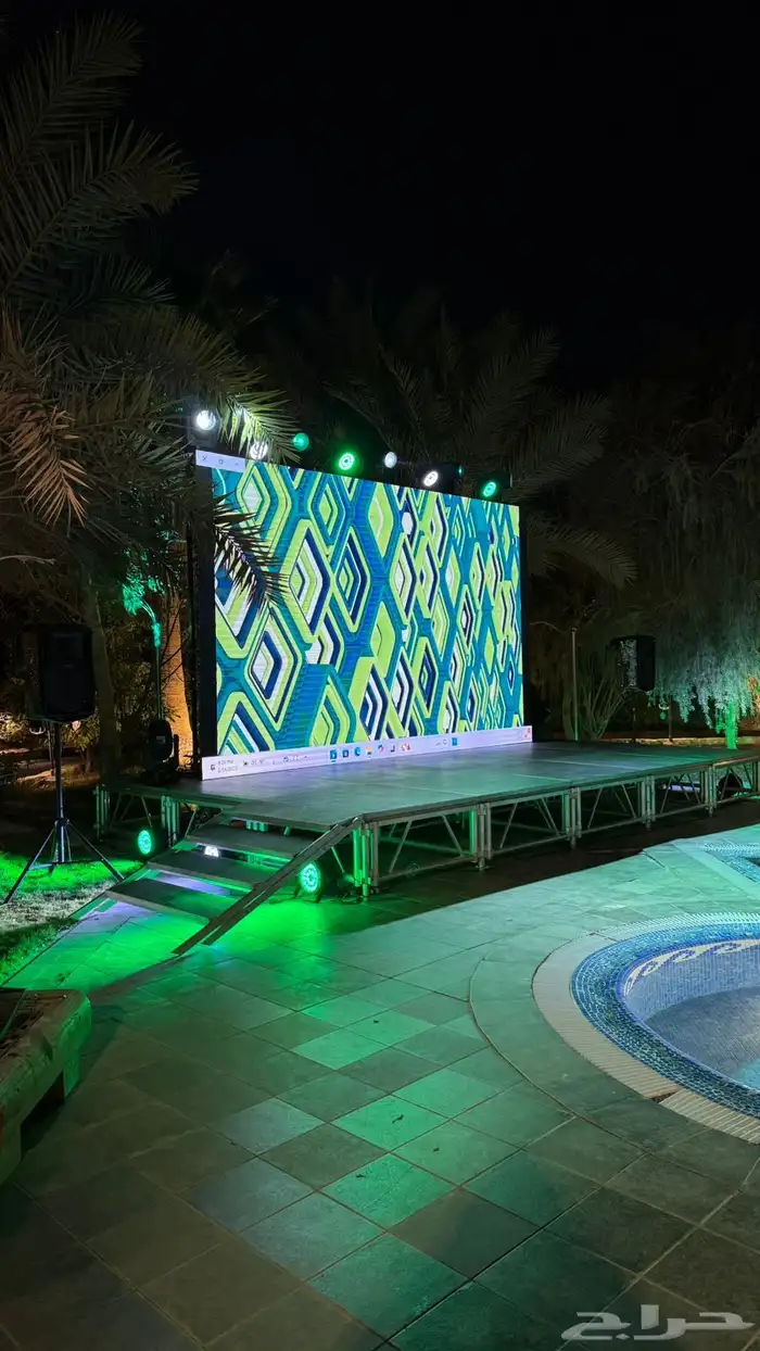 شاشات عملاقه للايجار والبيع بيمات تراس صوتيات بار لد ستيج 1