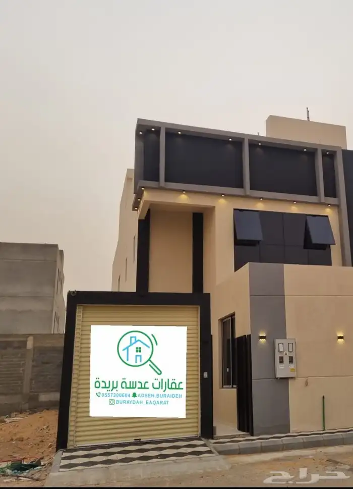للبيع دور ارضي كامل جديد بحي الفاروق شمال بريده 0
