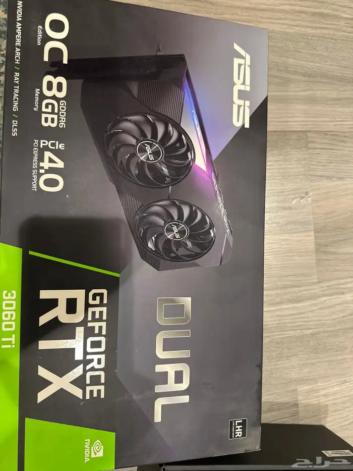 كرت شاشة 3060TI asus dual 8gb oc مع معالج i5-10400fوبورسبلاي 0