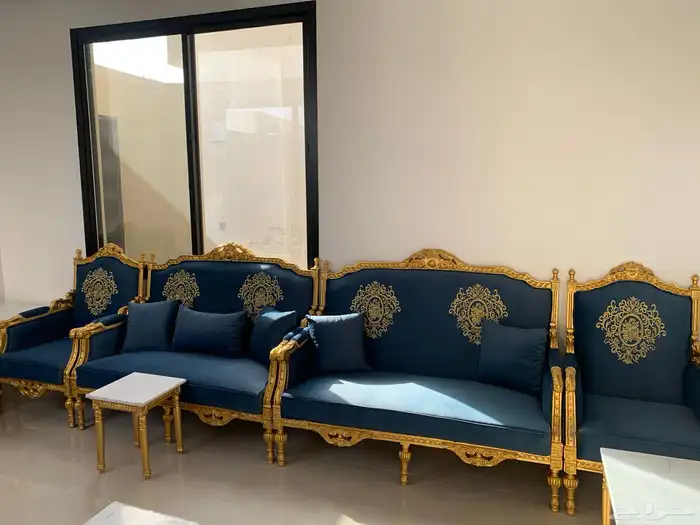 كنب مصري جديد حرف يو كامل مع 7 صغيره وثنتين كبيره ماستخدم 2
