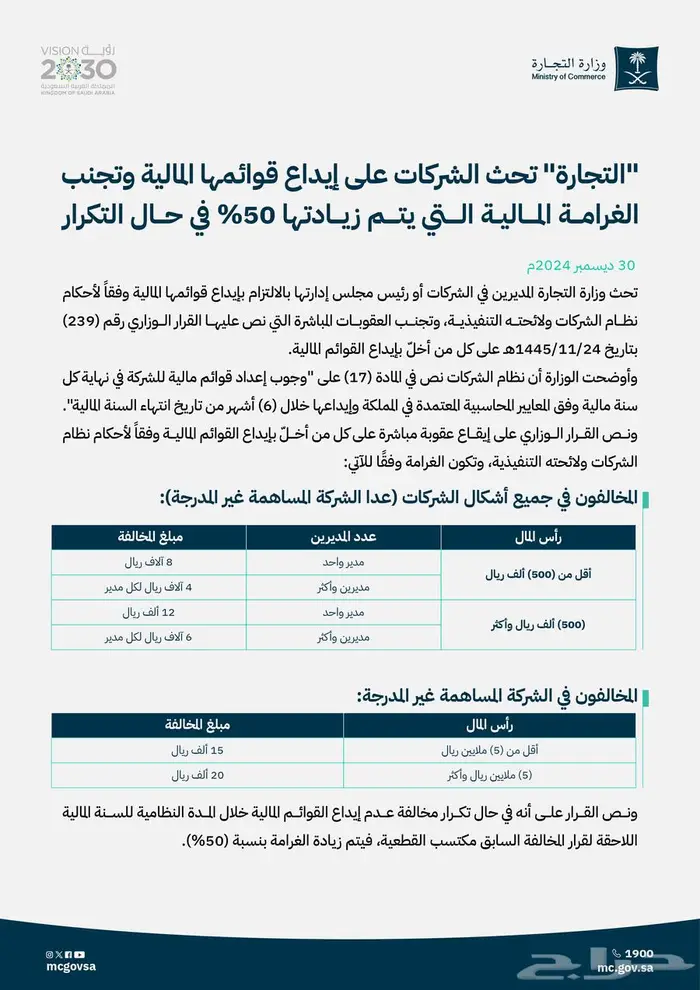 إعداد القوائم المالية وتجنب غرامات وزارة التجارة 0