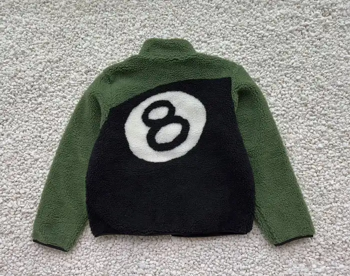 STUSSY 8 BALL SHERPA REVERSIBLE JACKET NATURAL 1 1 طبق الأصل 4