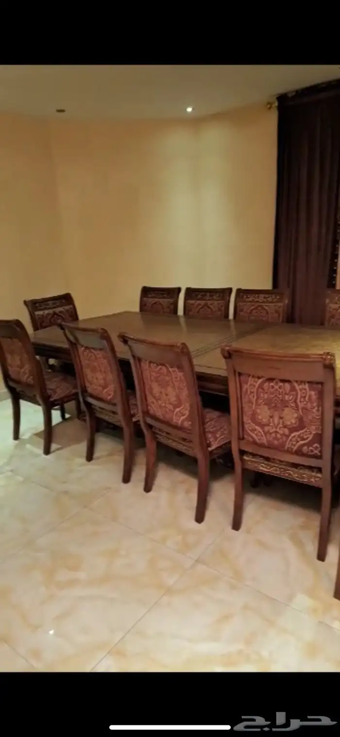 طاولت طعام ملكيه معا 12كرسي 0