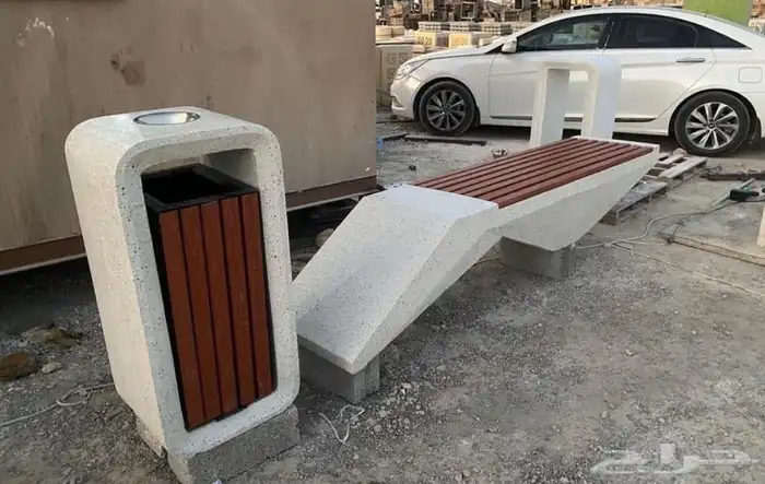 كراسى خرسانية سلات نفايات احواض زراعية مصدات مواقف 31