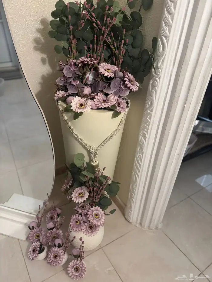 ستاند مدخل مكون من 3 قطع   6 فازات صغيره للطاوله 0