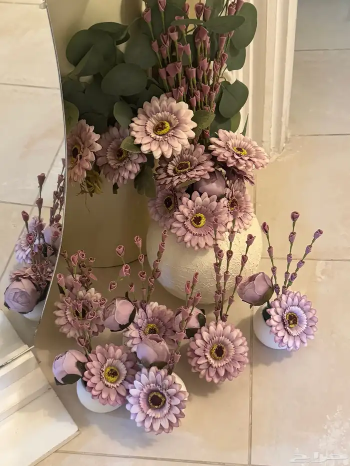 ستاند مدخل مكون من 3 قطع   6 فازات صغيره للطاوله 1