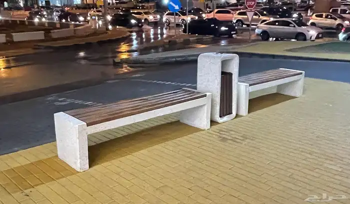 كراسى خرسانية سلات نفايات احواض زراعية مصدات مواقف 25