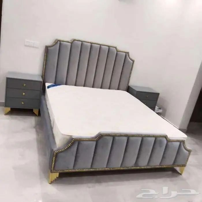 مراتب سرير نفرين سراير خشب تفصيل جديده مخمل 34