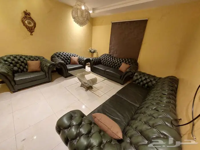 طقم جلوس جلد طبيعي 0