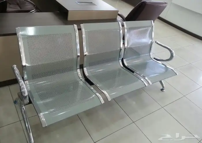 أثاث مكتبي جديد كرتون كراسي انتظار ثلاثي حديد 2