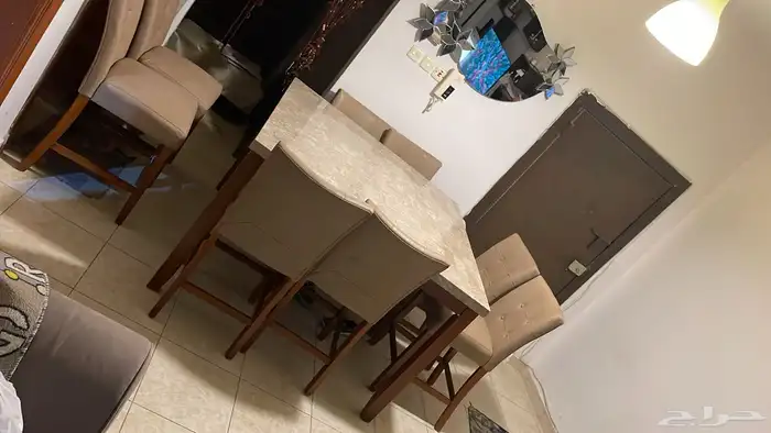 طاولة طعام رخام 8 كراسي 0
