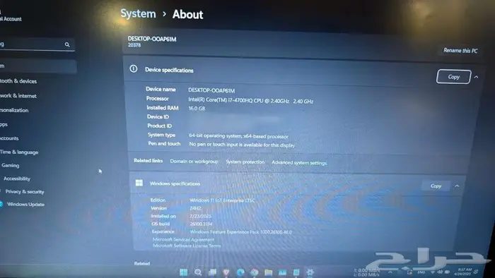 للبيع لابتوب قيمينق Lenovo Y50-70 موديل 2015 8