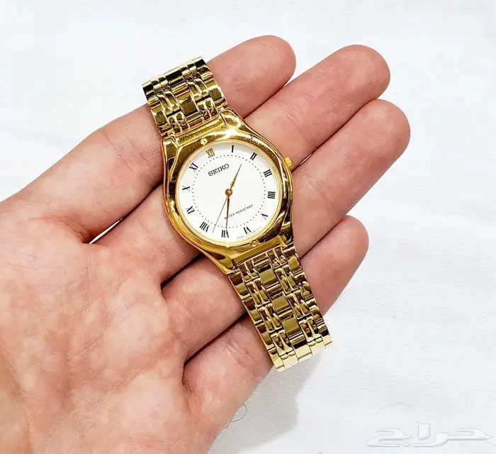 ساعة سيكو كوارتز اليابانية الاصلية للجنسين ذهبي بسعر التصفية 6