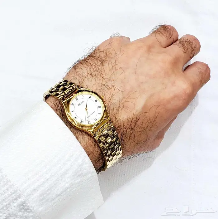 ساعة سيكو كوارتز اليابانية الاصلية للجنسين ذهبي بسعر التصفية 2