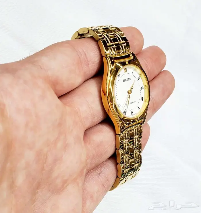 ساعة سيكو كوارتز اليابانية الاصلية للجنسين ذهبي بسعر التصفية 5