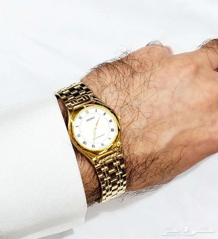 ساعة سيكو كوارتز اليابانية الاصلية للجنسين ذهبي بسعر التصفية 1