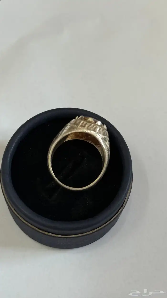 خاتم فضه شغل يدوي ثقيل بحجر اصلي 5