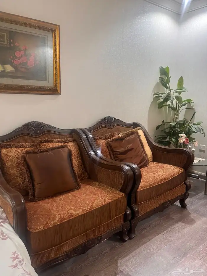 كنب خشب زان بحاله جيده 2