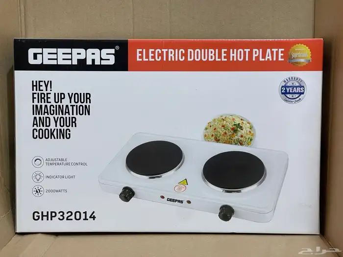 موقد كهربائي مزدوج من جيباس   GEEPAS GHP32014 0