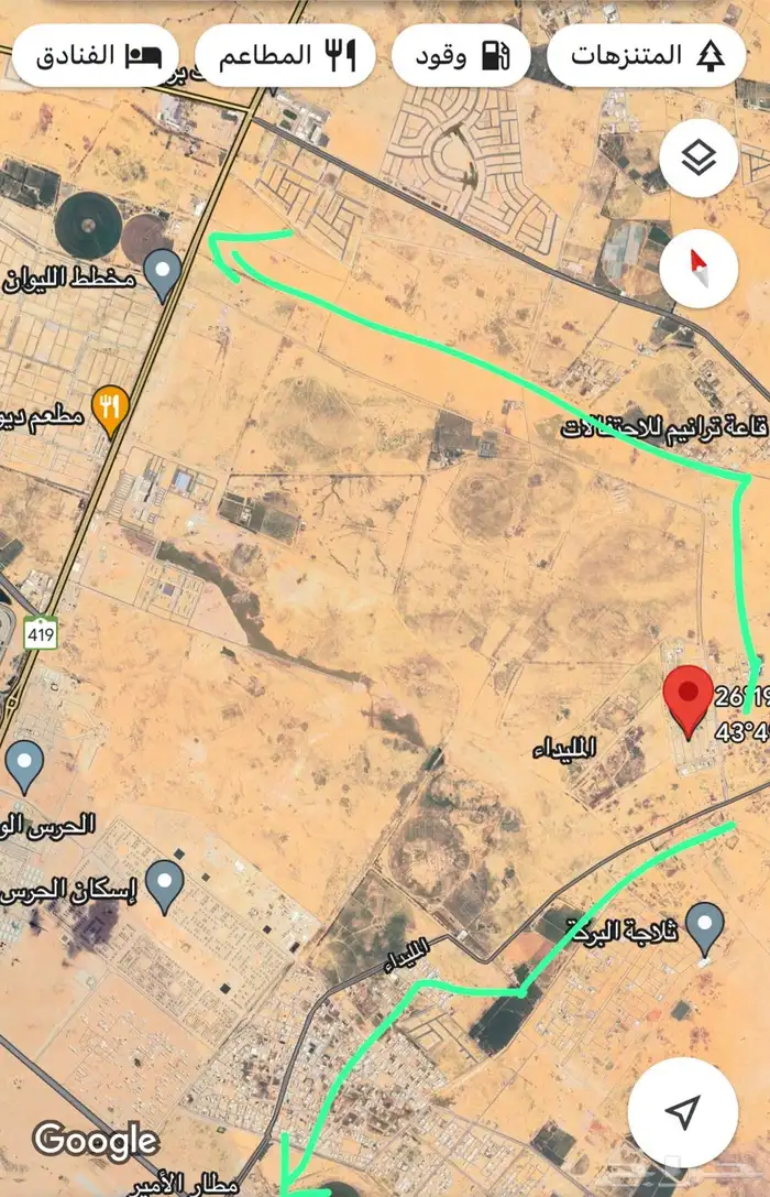 للبيع ارض سكنية في المليداء مساحة 250 0