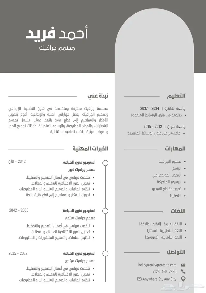 تصميم سيرة ذاتيه CV 9