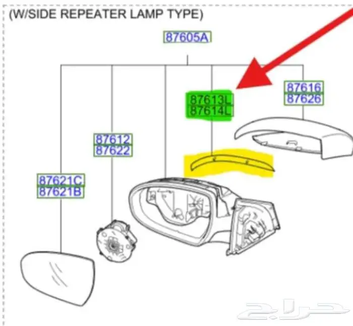 لمبة غماز المراة الجانبية سوناتا 2011-2015 sonata 3