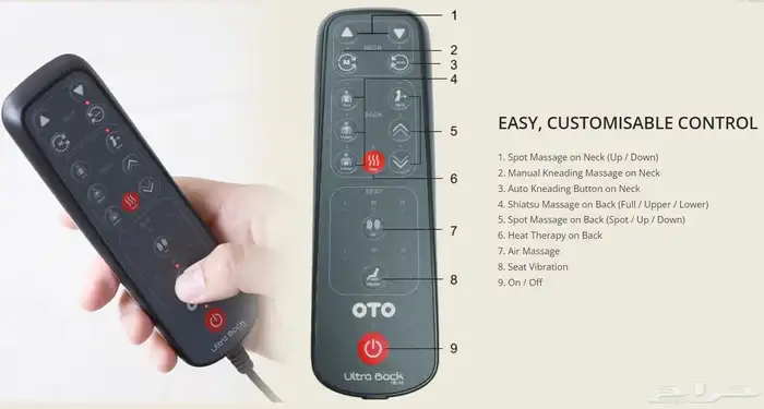 جهاز مساج لكامل الظهر والمقعد والرقبة من شركة Oto شبه جديد 9