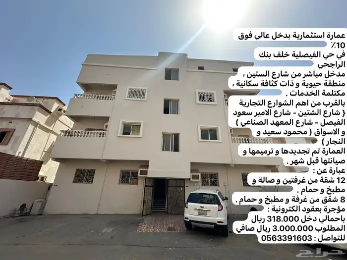 عمارة للبيع بحي الفيصلية مجددة ومؤجرة بعقود الكترونية 5