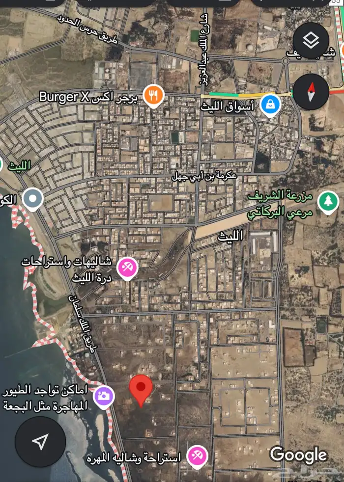 أرض سكنية قريبة من البحر شارع وممرين 1