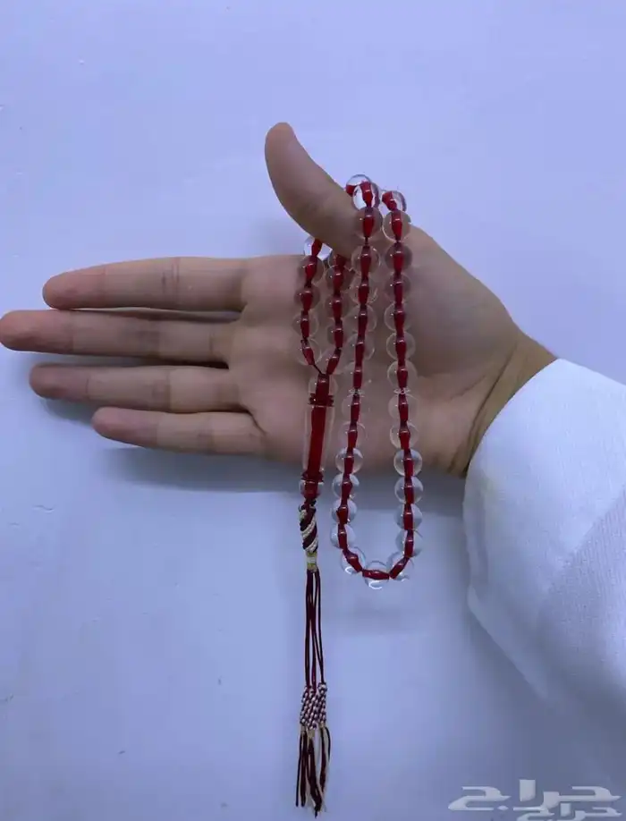سبحه بكلايت لونه احمر ب كركوشه حمراء ب ابيض 0