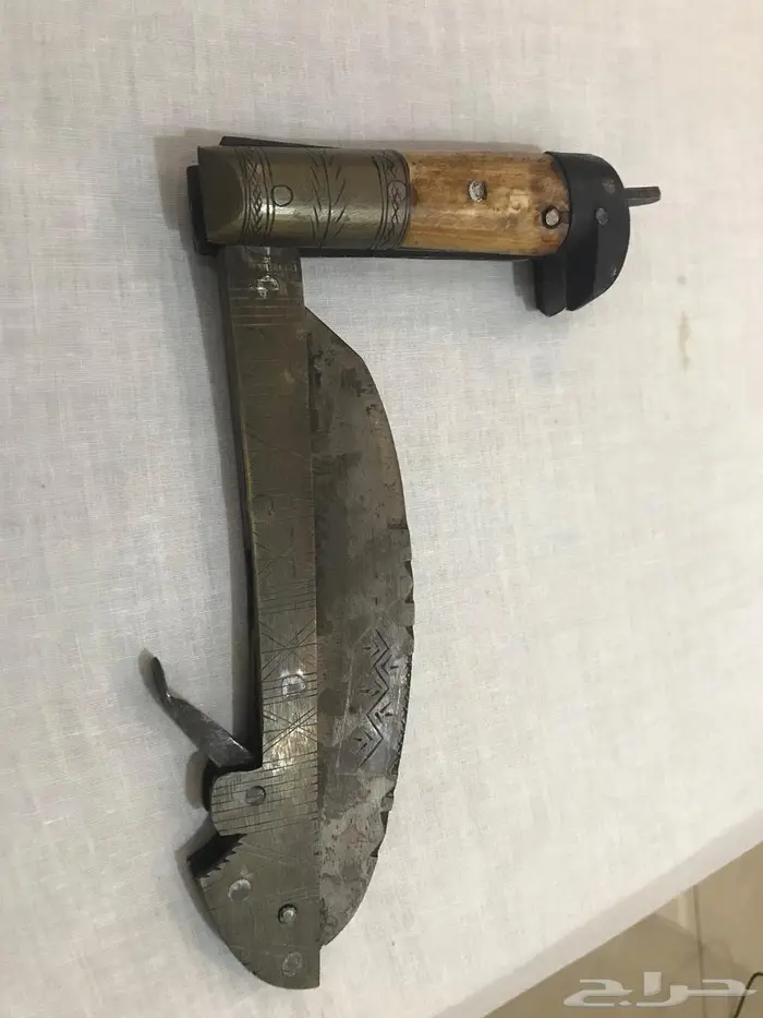 سكين او منجل لوهار أفغاني عتيق ونادر مقبض عظم 5