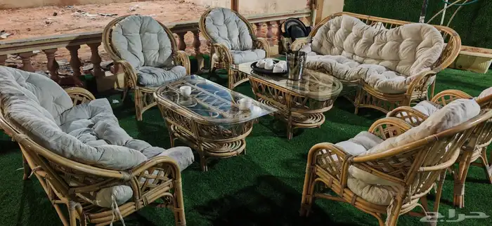 جلسة خارجية من الخيزران الطبيعي 7