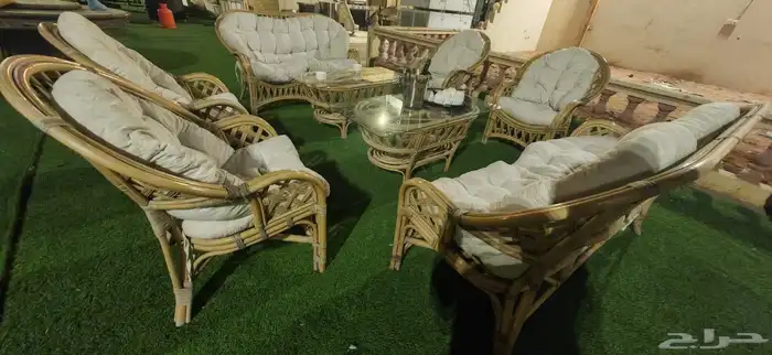 جلسة خارجية من الخيزران الطبيعي 0