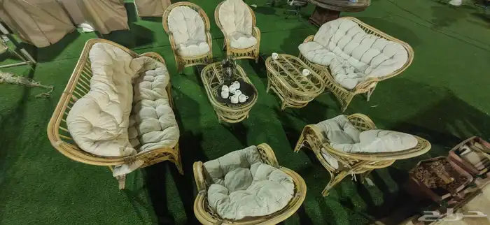 جلسة خارجية من الخيزران الطبيعي 4