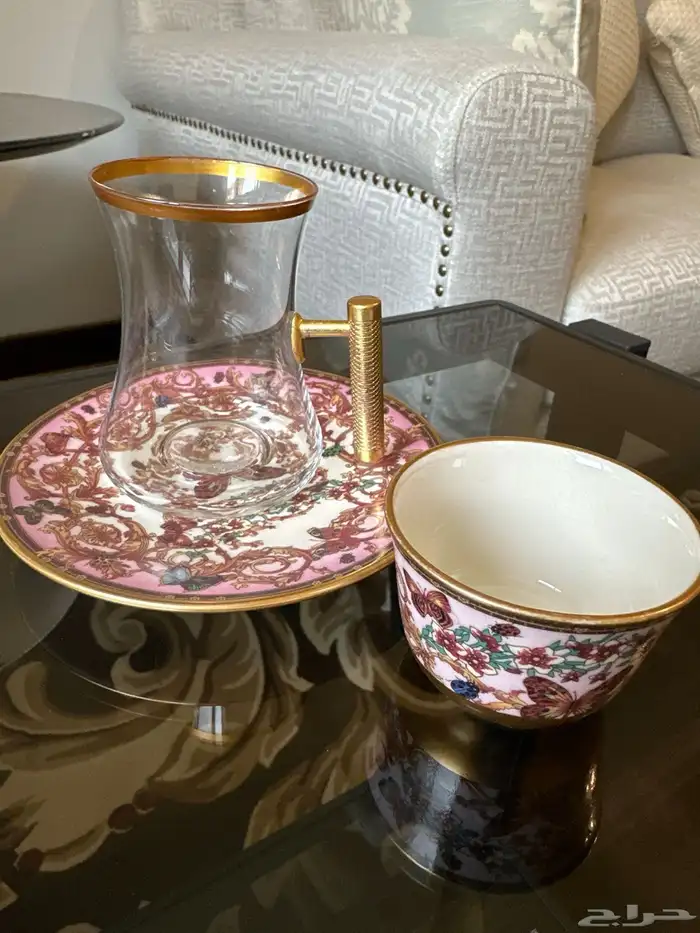 طقم شاي وقهوة ناعم وجميل   نظيف جدا 1