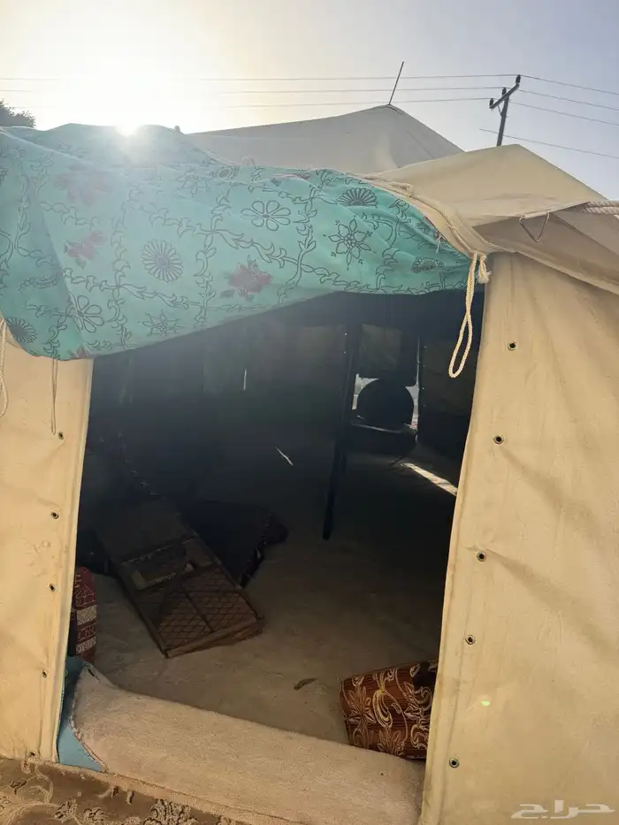 خيمه مقاس 4 6 بفرشه بمشب  شراع مفصله عليها فوق بلاستك خام 6