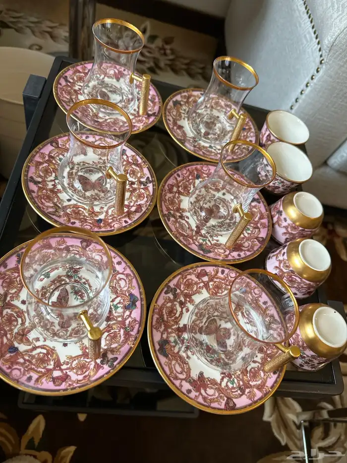 طقم شاي وقهوة ناعم وجميل   نظيف جدا 4