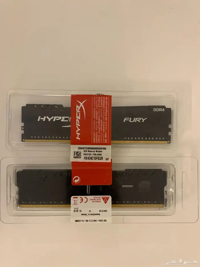للبيع  قطعتين RAM HyperX Fury DDR4 0