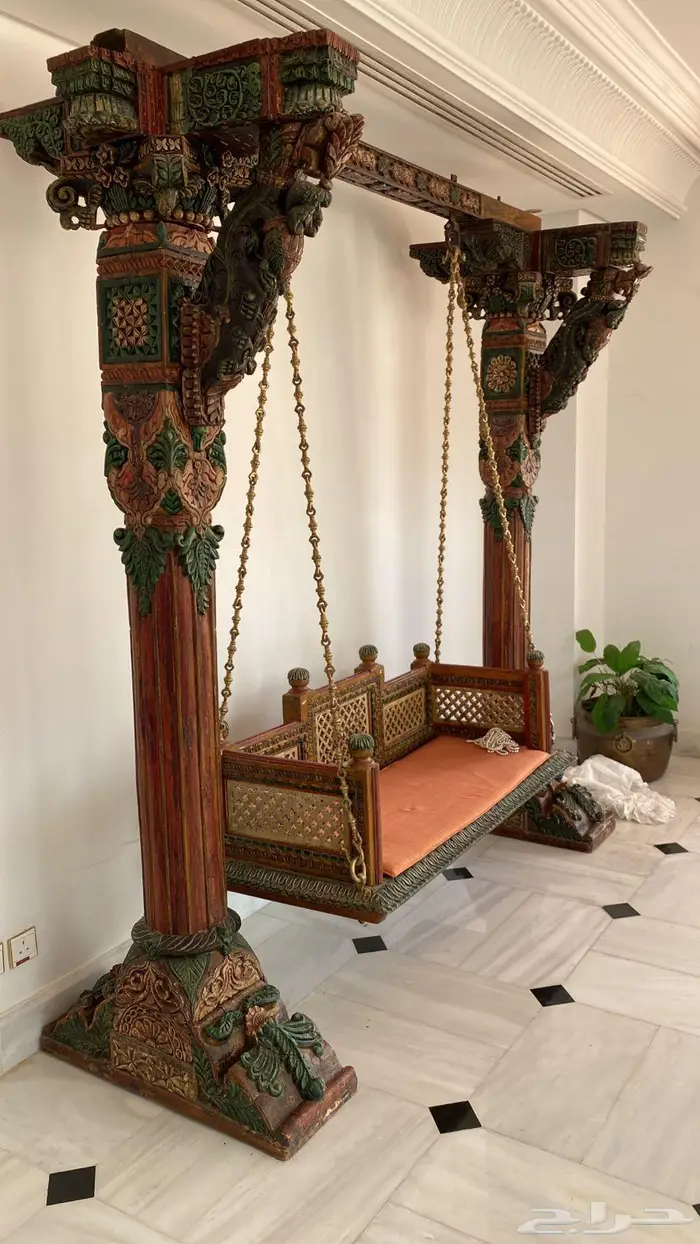 مرجيحه هندية من الخشب - تحفة فنيه - 0