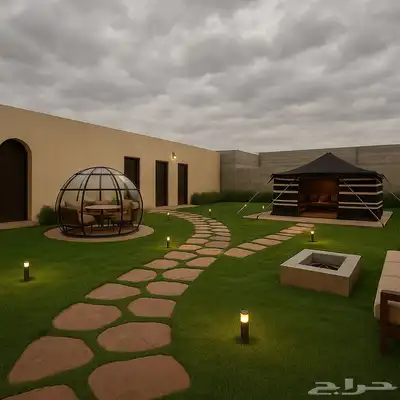 تصميم مخطط بناء منزل استراحه مزرعة 2