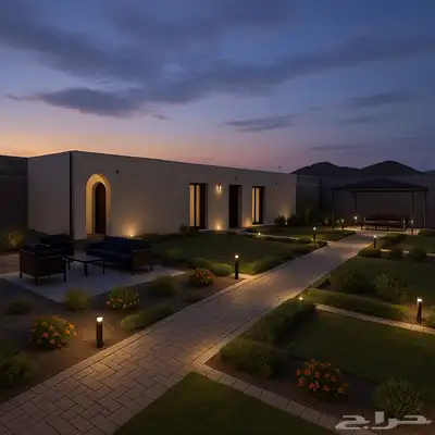 تصميم مخطط بناء منزل استراحه مزرعة 3