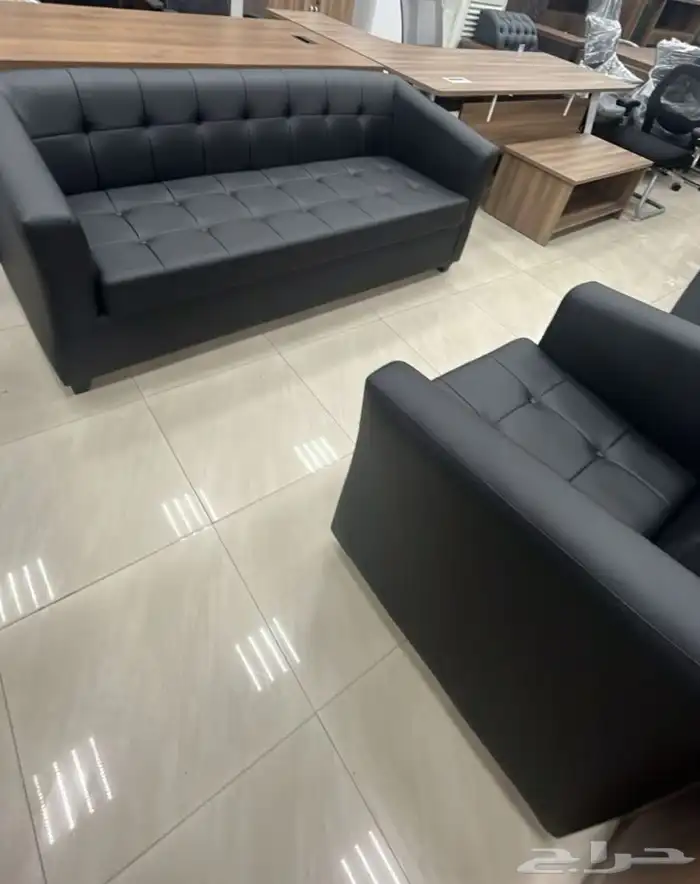 كنب مكتبي تفصيل وطني كنب جلد فخ م مودرن طقم 19