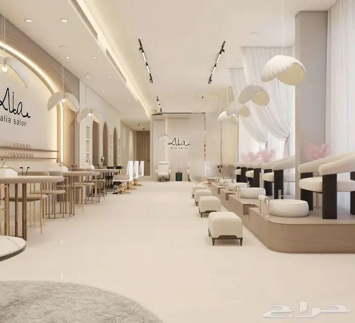 تصميم صالون تجميل - تصميم مشغل نسائي - تصميم سبا 5