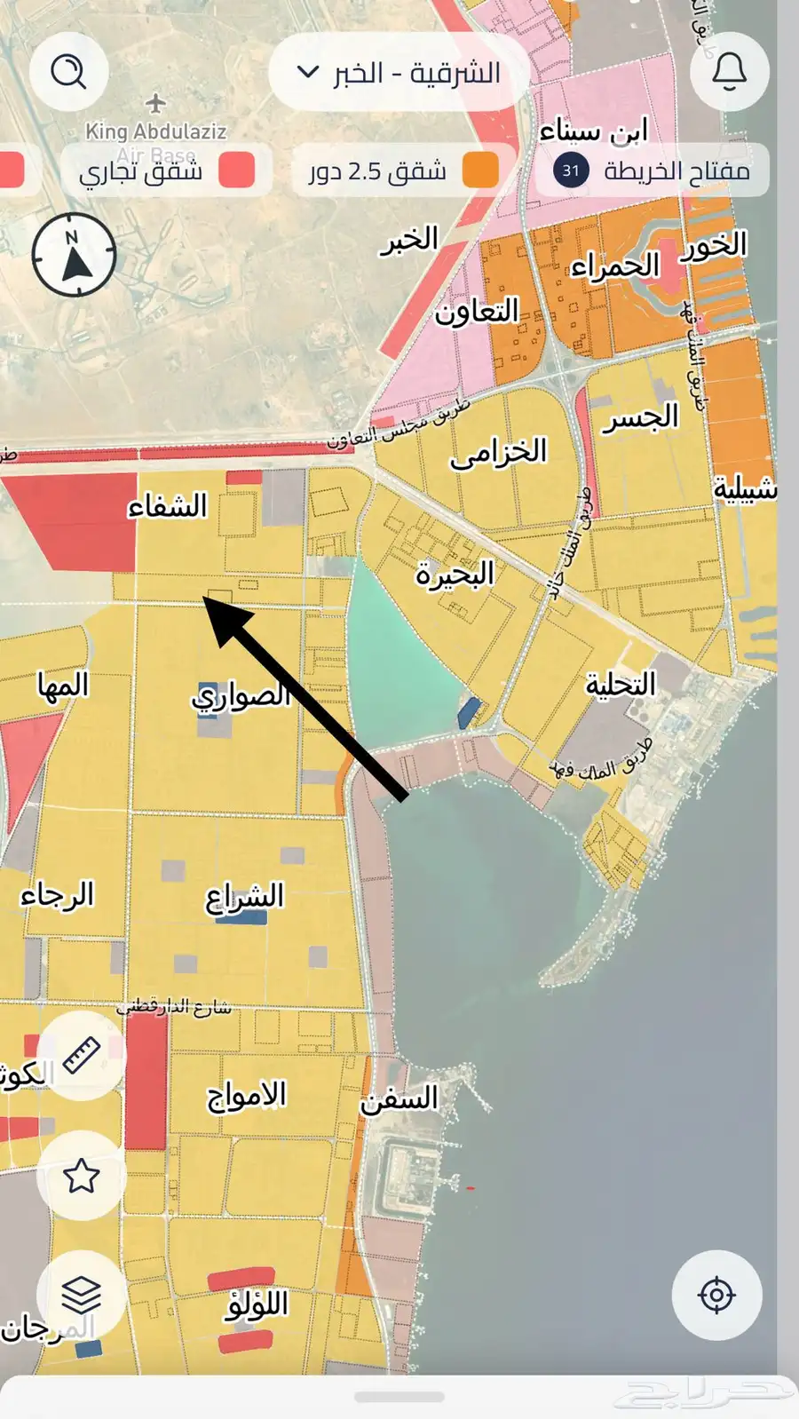 للبيع اراضي بمخطط عين السيح حي الصواري بعزيزية الخبر 0