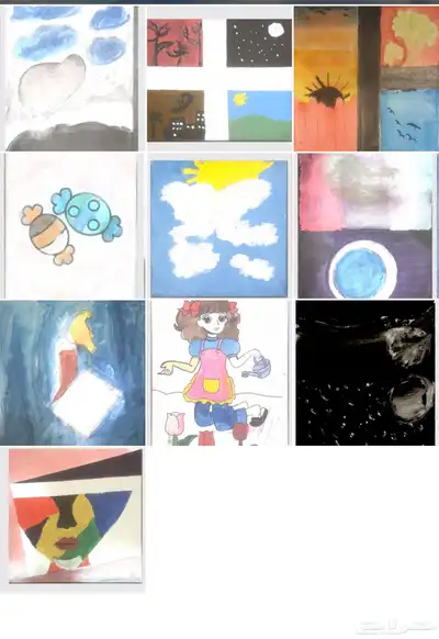 لوحات مرسومه يدوي 10 ريال للقطعه 0
