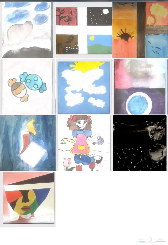 لوحات مرسومه يدوي 10 ريال للقطعه 0