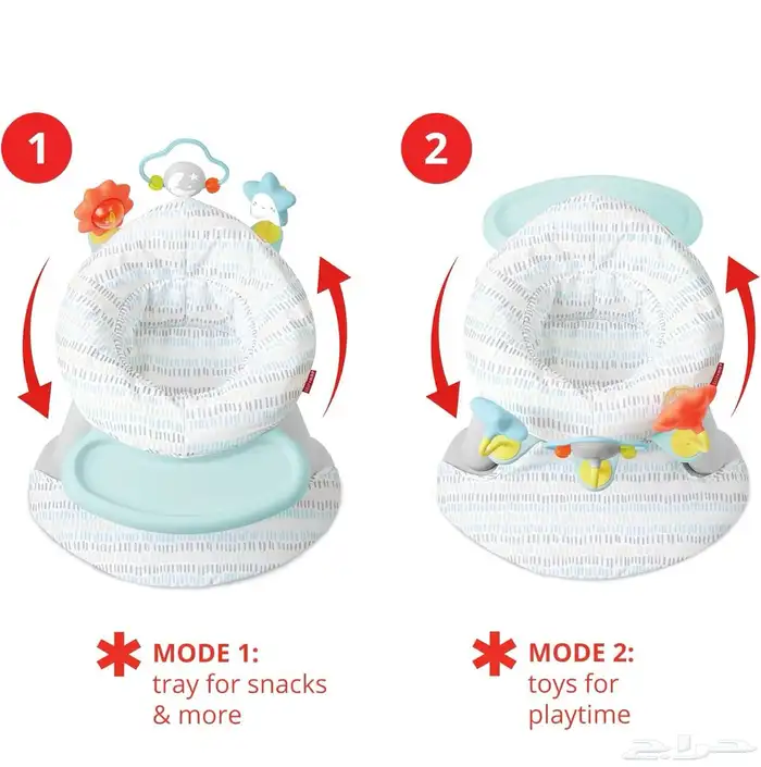 كرسي دعم و انشطة للرضع 2في1 من skip hop 2